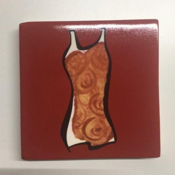 Bloomingdale Vintage Ceramic tile coaster Set of 4 home fashion party - Picture 4 of 8